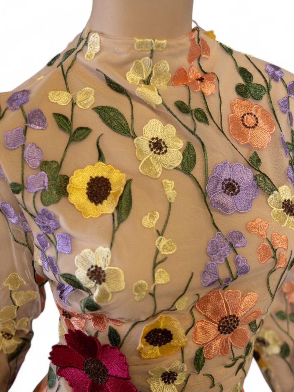 Floral Fantasy Mini Dress w/Open Back * Large - Picture 13 of 16